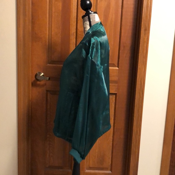 Zara shiny emerald green, transparent, disco style jacket with full sleeves - Picture 2 of 14